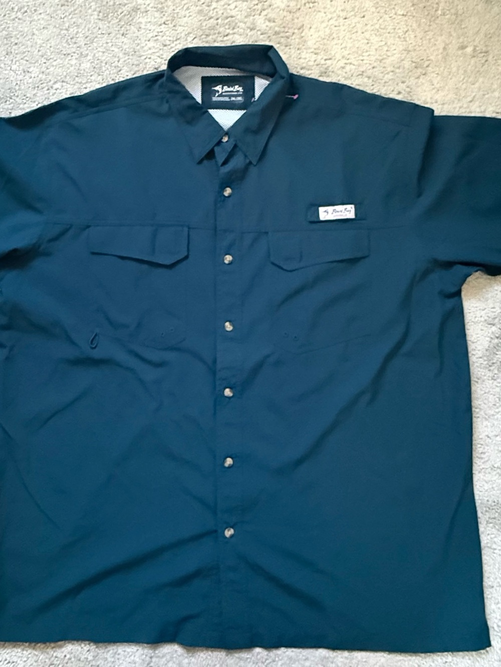 Bimini Bay Outfitters Men's Deep Teal Short-Sleeve Button-Down Shirt